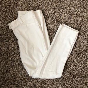 White pencil crop pants